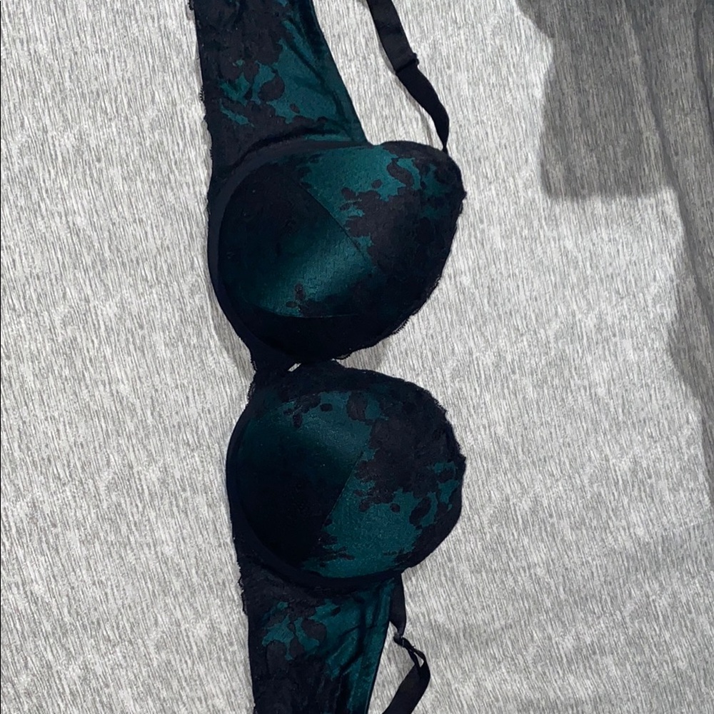 Torrid Elegant Black and Teal Lace Bra